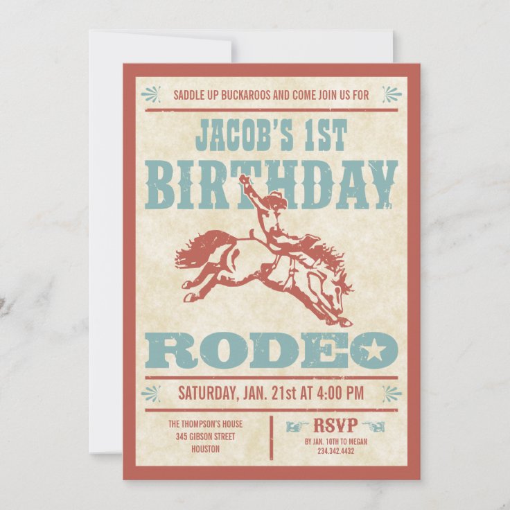 Cowboy Birthday Rodeo Party Invitations Zazzle