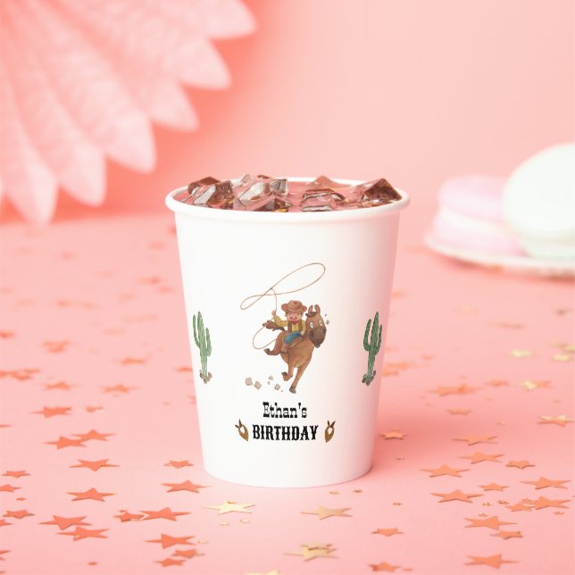 Cowboy Birthday Rodeo Party Paper Cups (Insitu)