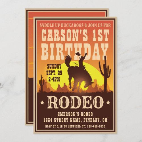 Cowboy Birthday Rodeo Poster Party Any Age Invitation