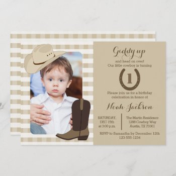 Cowboy Birthday Wild West Party Photo Invitation by prettypicture at Zazzle
