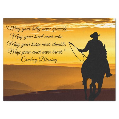 Cowboy Blessing Horse Silhouette Tissue Paper