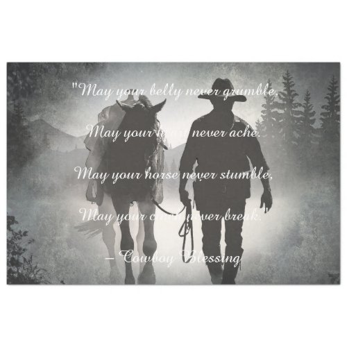 Cowboy Blessing Horse Silhouette Tissue Paper