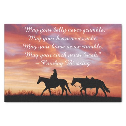 Cowboy Blessing Horse Silhouette Tissue Paper