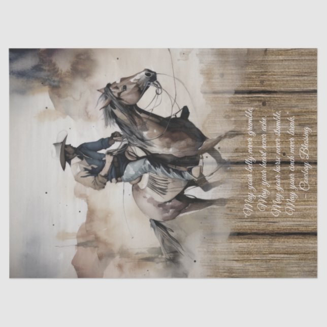 Cowboy Blessing Western Man Horse Tissue Paper (Front)