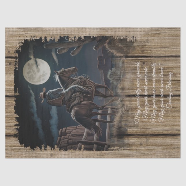 Cowboy Blessing Western Man Horse Tissue Paper (Front)
