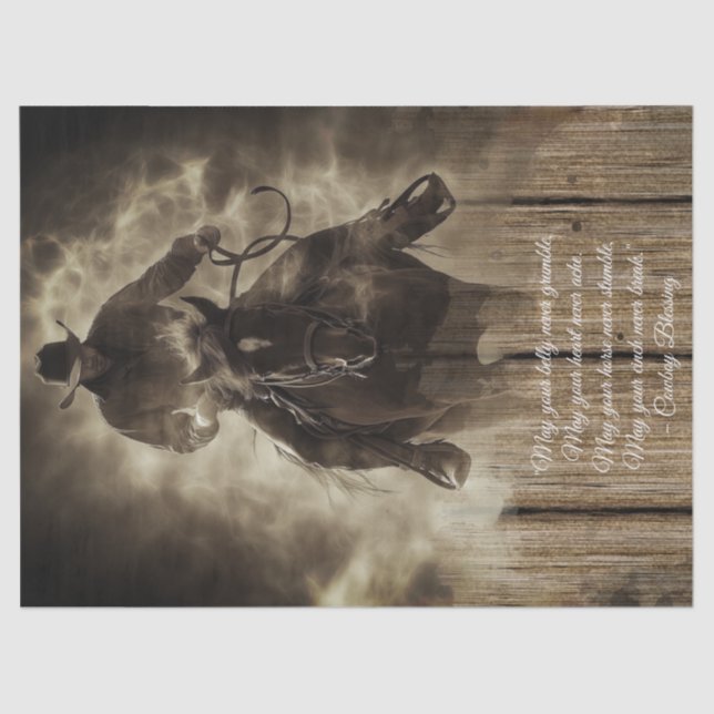 Cowboy Blessing Western Man Horse Tissue Paper (Front)