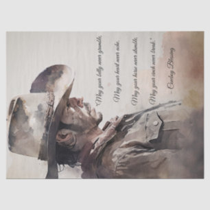 Cowboy Blessing Western Man Tissue Paper