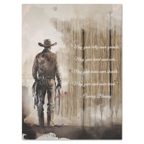 Cowboy Blessing Western Man Tissue Paper