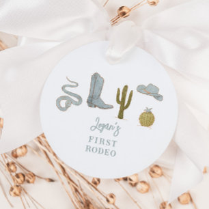 Cowboy Blue Birthday Party 1st Rodeo Favor Tags