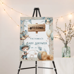 Cowboy Blue Boy Baby Shower Foam Board