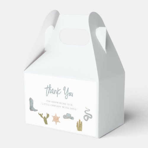 Cowboy Blue Western Baby Shower Favor Boxes