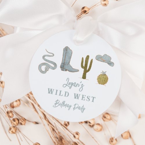 Cowboy Blue Wild West Birthday Party  Favor Tags