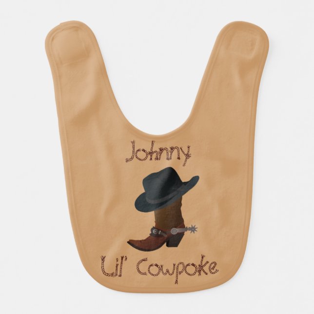 Cowboy Boot and Hat Bib (Front)