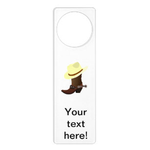 Boot Door Hangers Zazzle Cowboy Boot And Hat Ilration Door Hanger