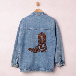 Cowboy Boot Blue Denim Jacket