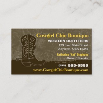 Cowboy Boot Business Card by coolcards_biz at Zazzle