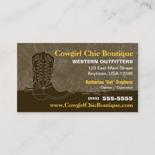 Cowboy Boot Business Card