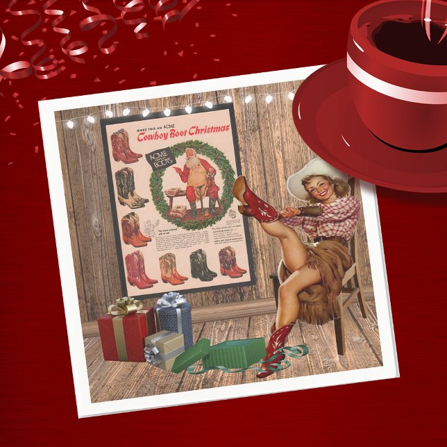 Cowboy Boot Christmas Napkins (Creator Uploaded)