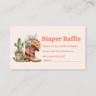 cowboy boot diaper raffle baby shower enclosure card