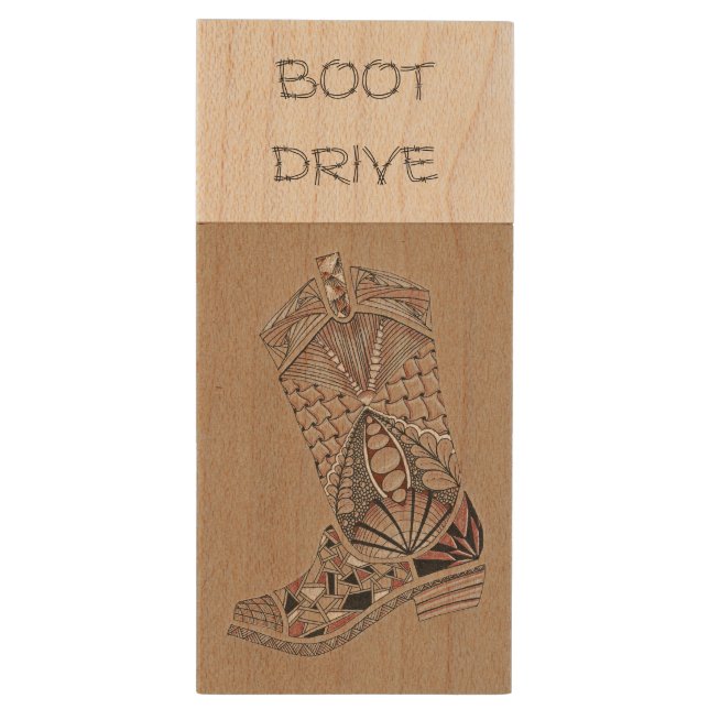 Cowboy Boot Flash Drive (Back (Vertical))
