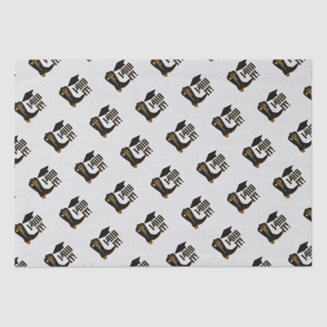 Cowboy Boot Grad Cap and Diploma Graduation  Tissue Paper (Front)