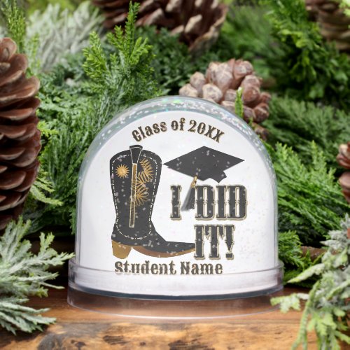 Cowboy Boot Graduation Snow Globe