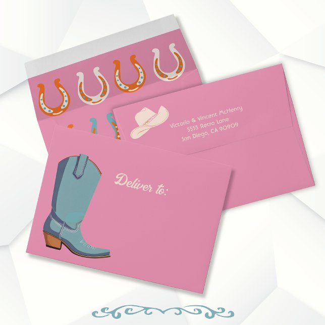 Cowboy boot hat return address envelope (Creator Uploaded)