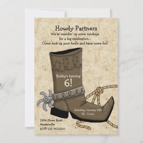 Cowboy Boot Invitation