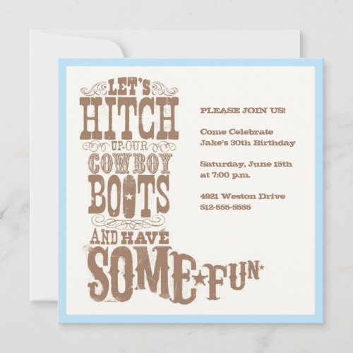 Cowboy Boot Invitation