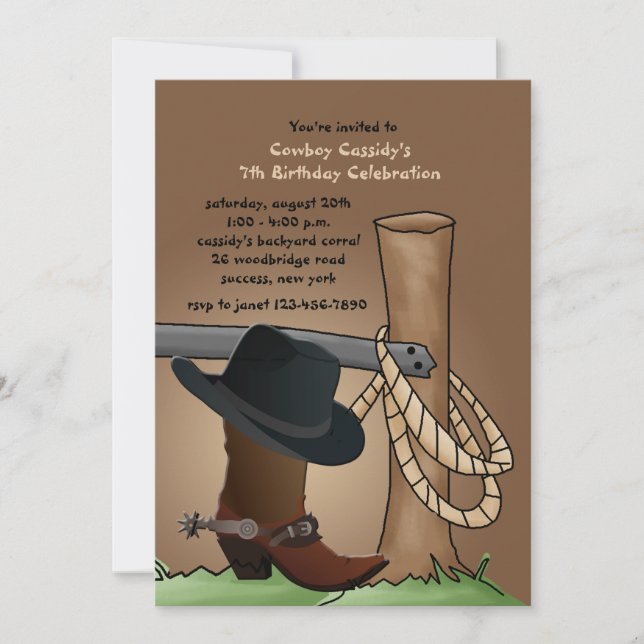 Cowboy Boot Invitation (Front)