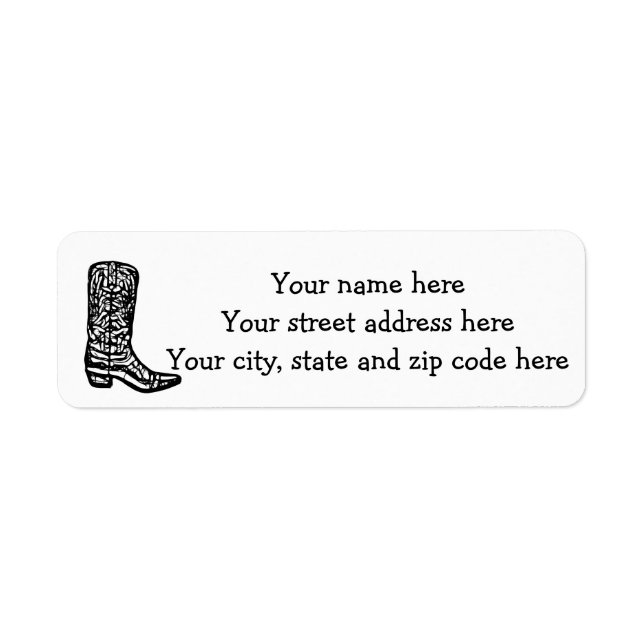 Cowboy boot label (Front)