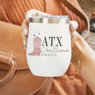 Cowboy Boot Personalized Austin Bachelorette Party Thermal Wine Tumbler