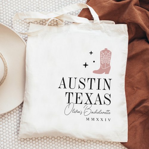 Cowboy Boot Personalized Bachelorette Party Tote Bag