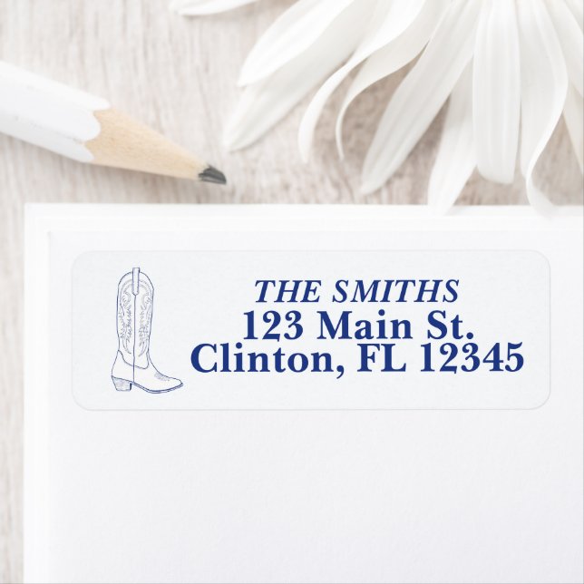 Cowboy boot Return Address Labels  (Insitu)