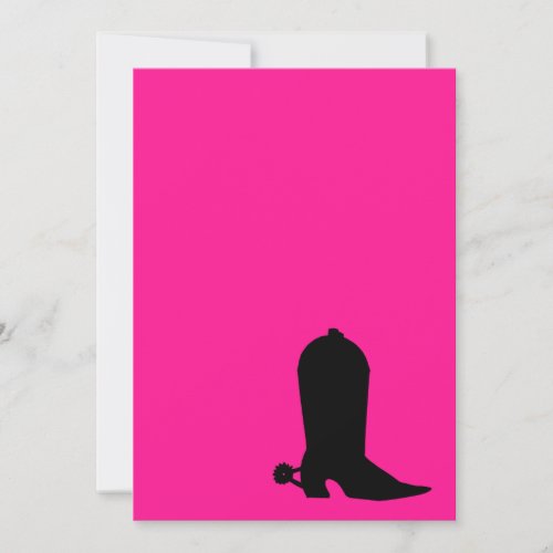 Cowboy Boot Silhouette Personalized Invite