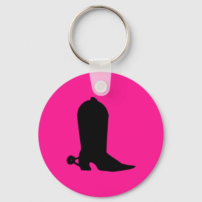 Cowboy Boot Silhouette Keychain (Front)