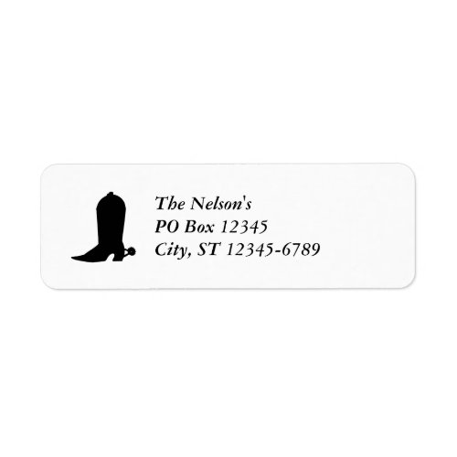 Cowboy Boot Silhouette Label