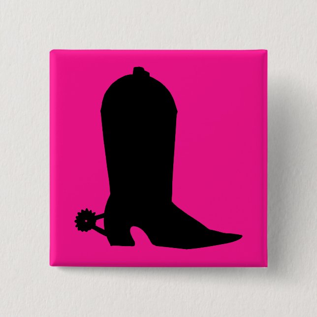 Cowboy Boot Silhouette Pinback Button (Front)