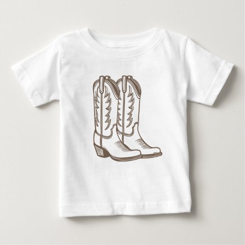 Cowboy Boot Sketch Tee Shirt for kids