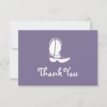 Cowboy Boot Thank You Note Cards (eggplant Purple) by WindyCityStationery at Zazzle