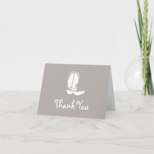 Cowboy Boot Thank You Note Cards Sand