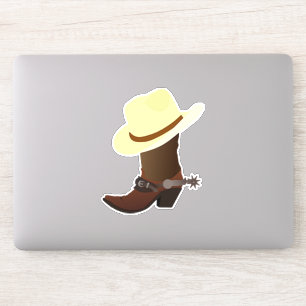 Cowboy Boot w/Yellow Cowboy Hat Sticker