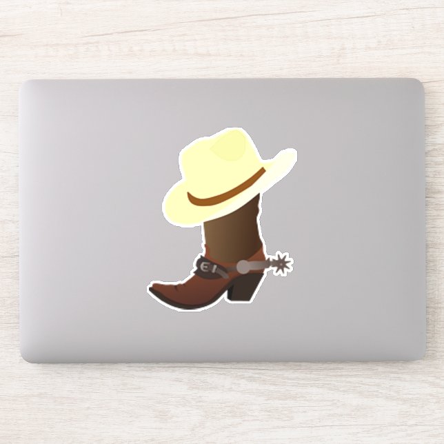 Cowboy Boot w/Yellow Cowboy Hat Sticker (Computer)