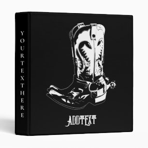 Cowboy boots 3 ring binder