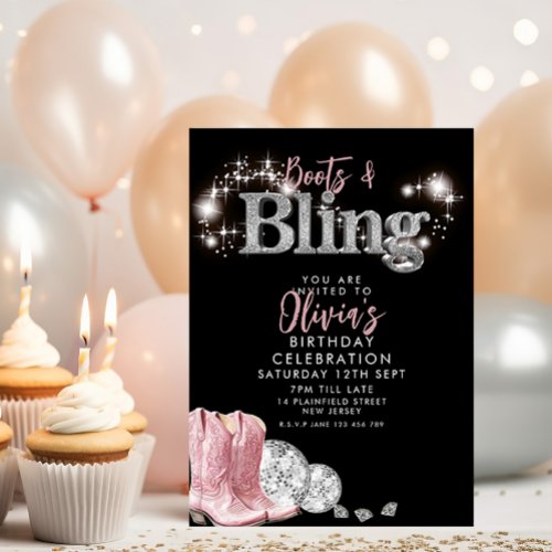 Cowboy Boots and Bling Party  Invitation