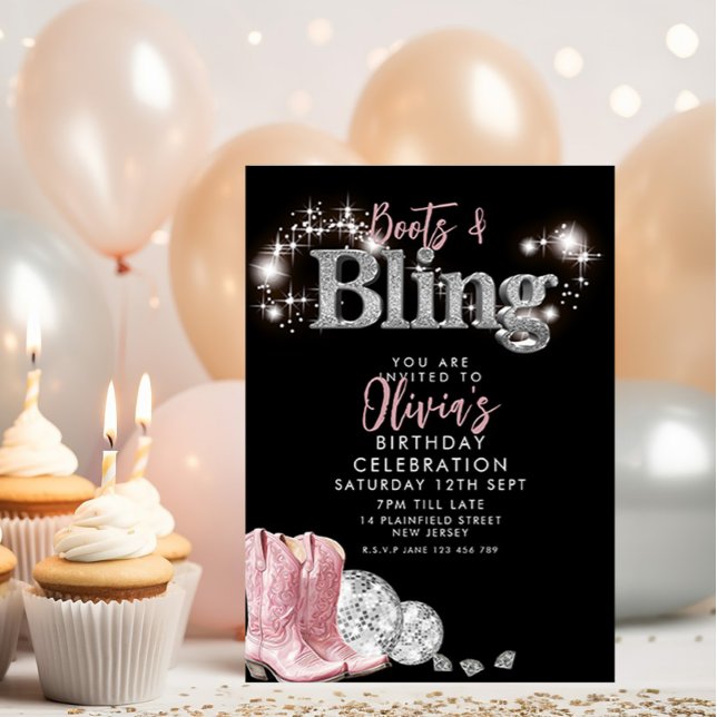 Cowboy Boots and Bling Party  Invitation (Creator Uploaded)