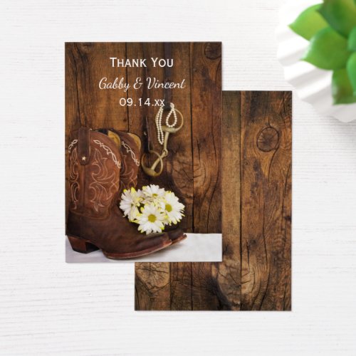 Cowboy Boots and Daisies Ranch Wedding Favor Tags