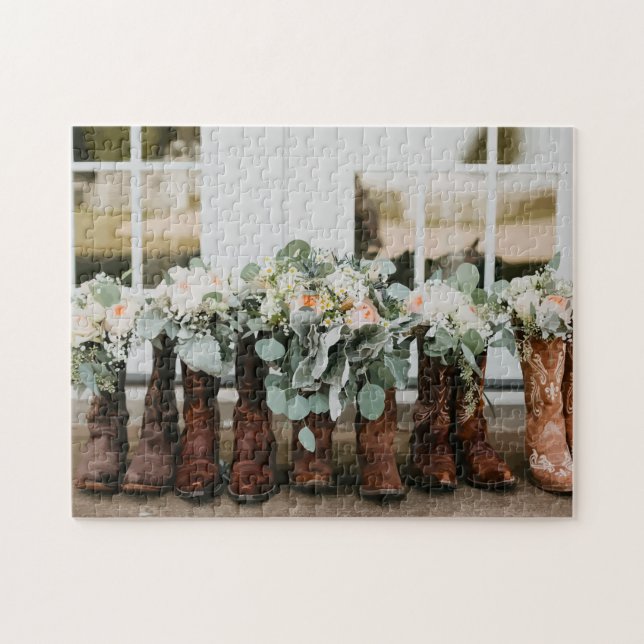 Cowboy Boots and Flowers Jigsaw Puzzle (Horizontal)