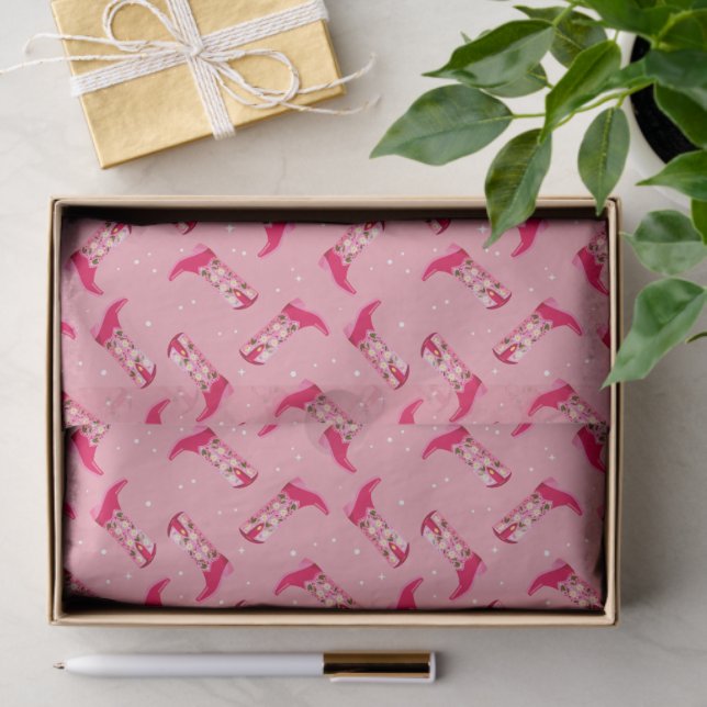 Cowboy boots and Flowers Tissue Paper (Gift)