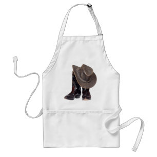 Cowboy Boots and Hat Adult Apron